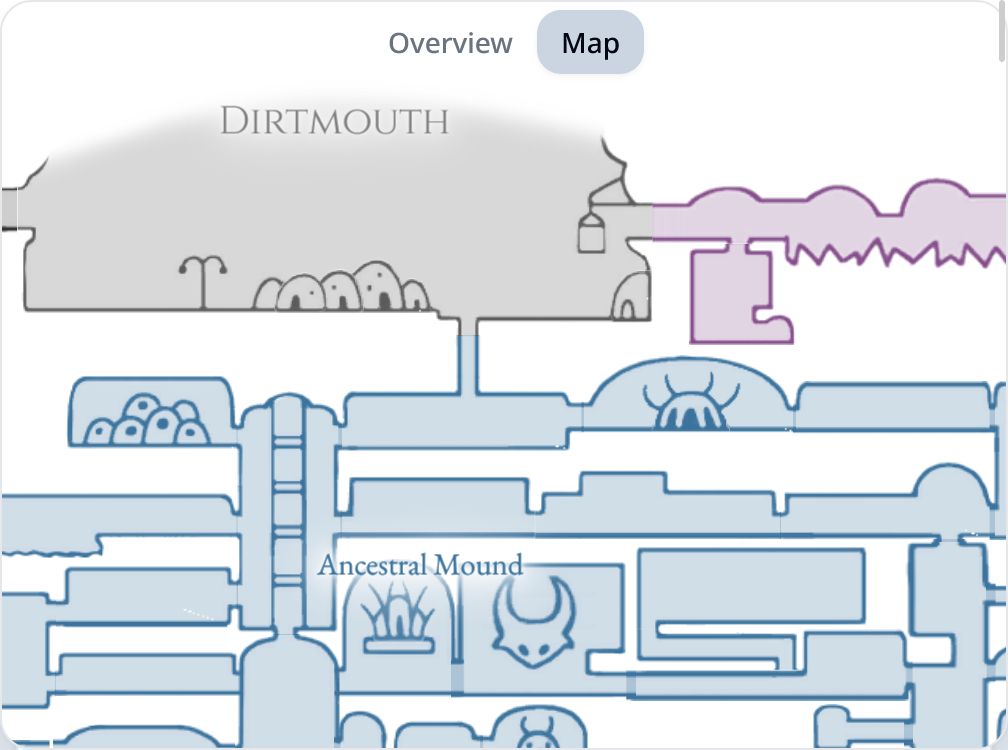 A map showing the area colors of the game rooms