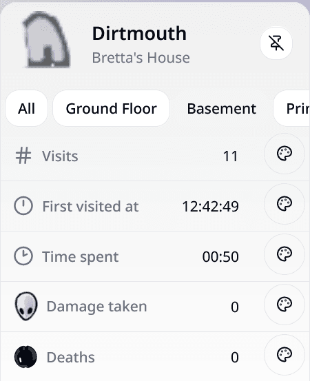 Room analytics showing a building with multiple rooms